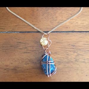 Blue Earth Lacquer Gem Necklace